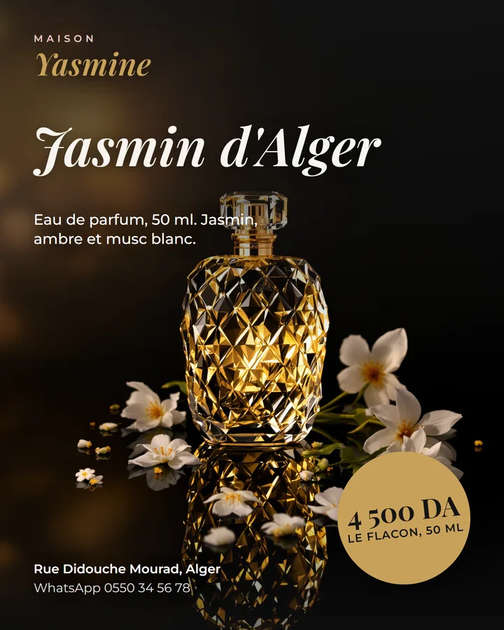 Post produit : eau de parfum Jasmin d'Alger à 4 500 DA
