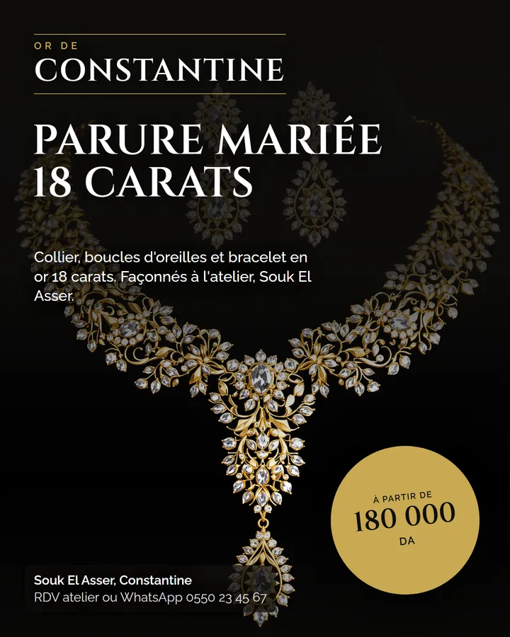 Post produit : parure de mariée or 18 carats