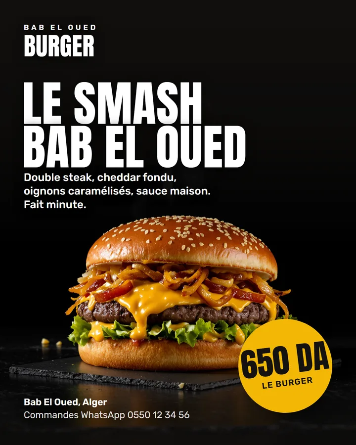 Post produit : le Smash Bab El Oued à 650 DA