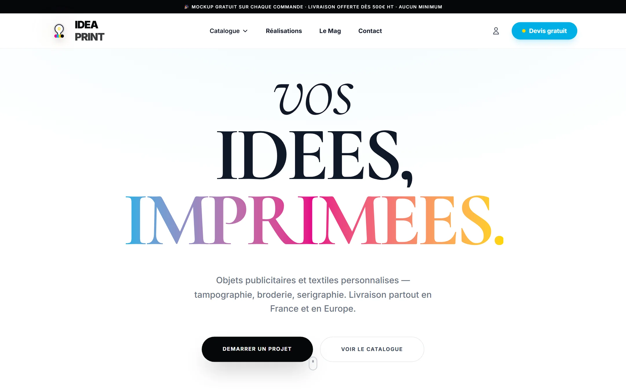 Site Idea Print sur ordinateur